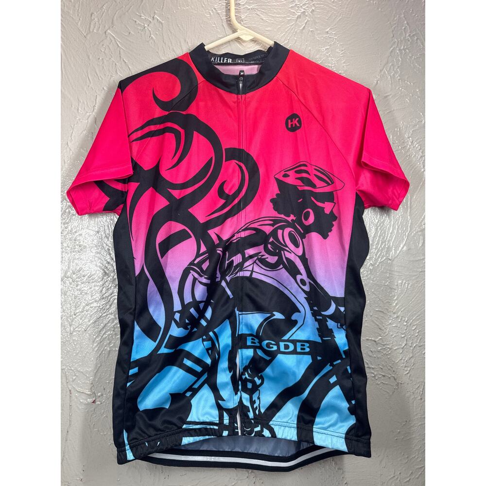 BGDB Hill Killer Full Zip Cycle Jersey Womens Black Girls Do Bike‎ Shirt Size XL